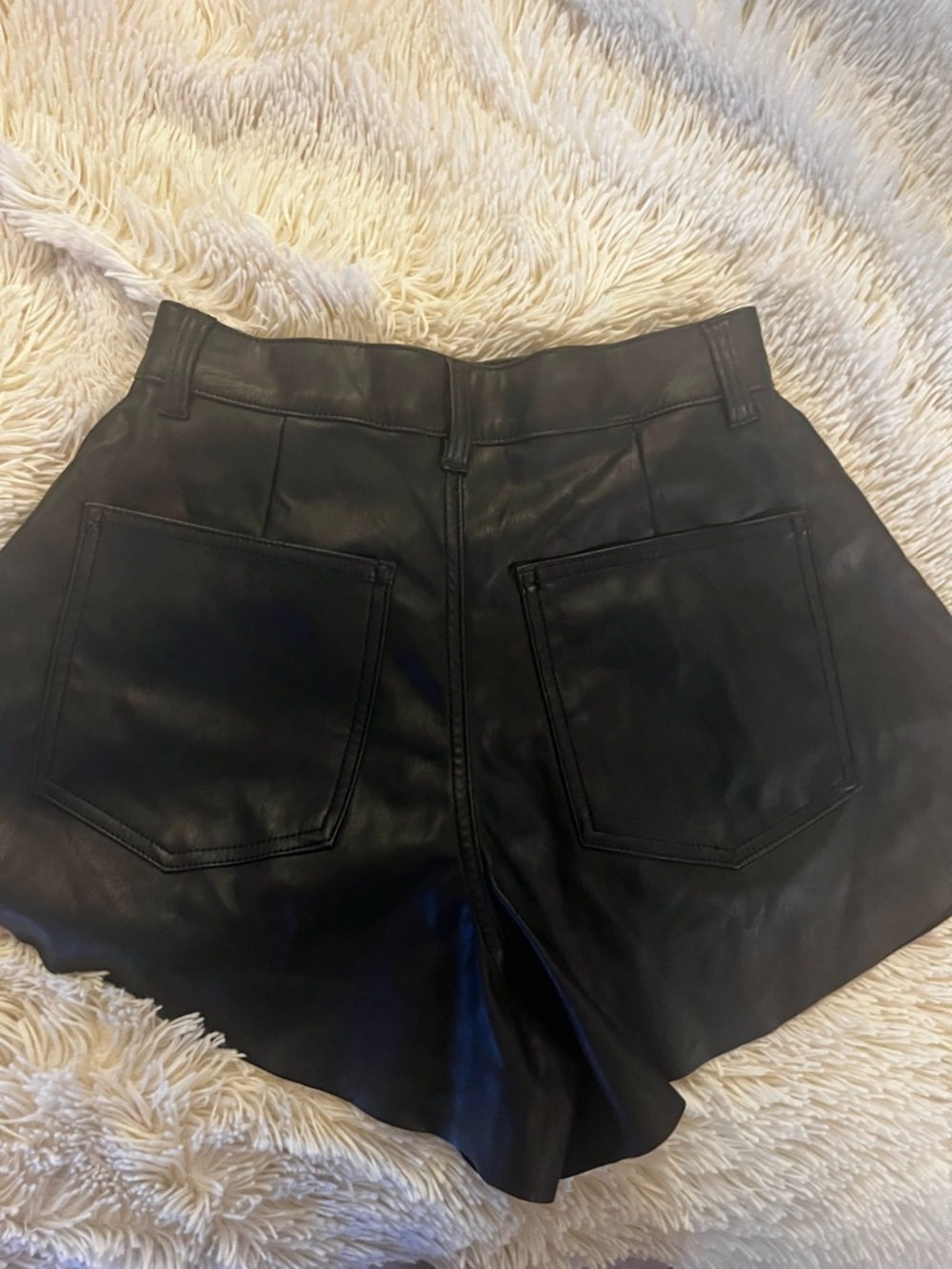 Black Faux Leather Women’s Shorts